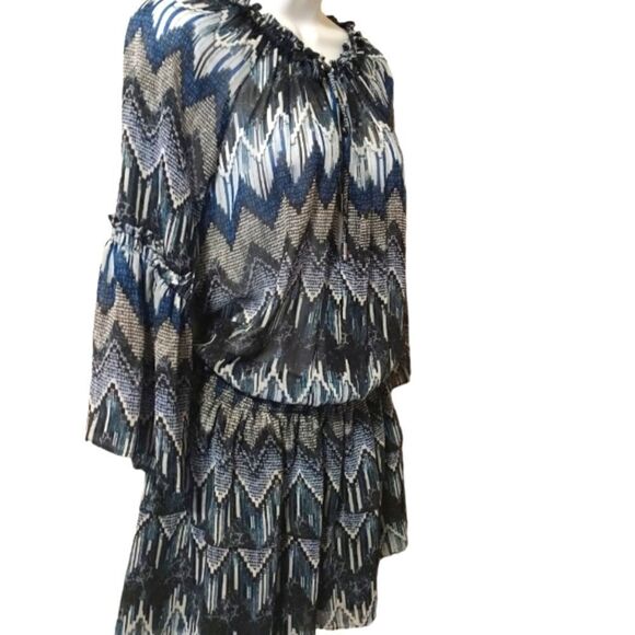 Red Carter Indigo Blues Bell mini dress size M/8 - Picture 4 of 10